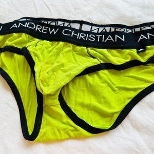 Andrew Christian Lime Green Briefs w/Anatomical Pouch
